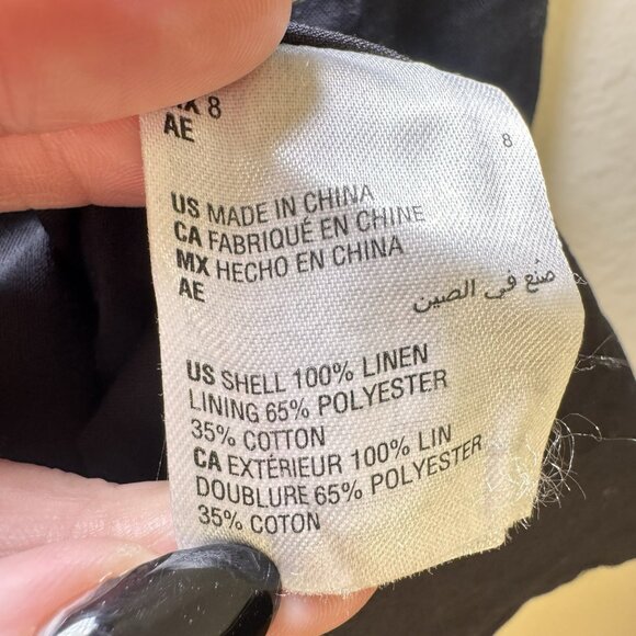 INC Cottage Puff Sleeve Black Button Front Dress Women's Size 8 Dream Dressing - Picture 7 of 8